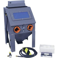 Econoline - 19" Wide x 33" High x 17" Deep Sand Blasting Cabinet - Suction Feed, 12" CFM at 80 PSI, 16" Working Height x 18 Working Width x 16" Working Depth, 18" Opening Length x 12" Wide Opening - A1 Tooling