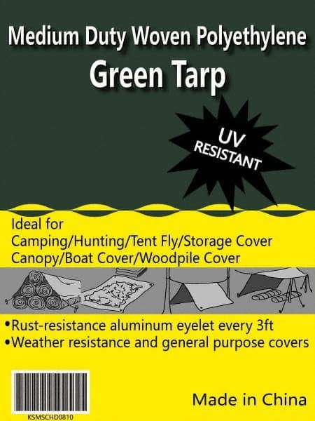 Value Collection - 60' Long x 40' Wide Polyethylene Tarp & Dust Cover - Green, 9 to 10 mil Thickness - A1 Tooling