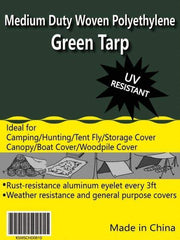 Value Collection - 60' Long x 40' Wide Polyethylene Tarp & Dust Cover - Green, 9 to 10 mil Thickness - A1 Tooling