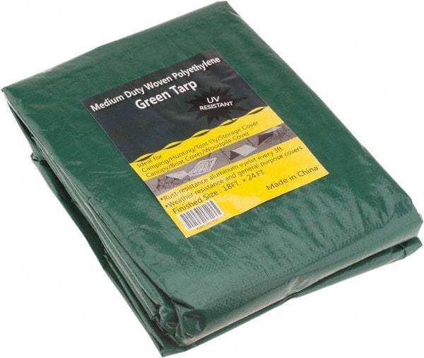 Value Collection - 24' Long x 18' Wide Polyethylene Tarp & Dust Cover - Green, 9 to 10 mil Thickness - A1 Tooling