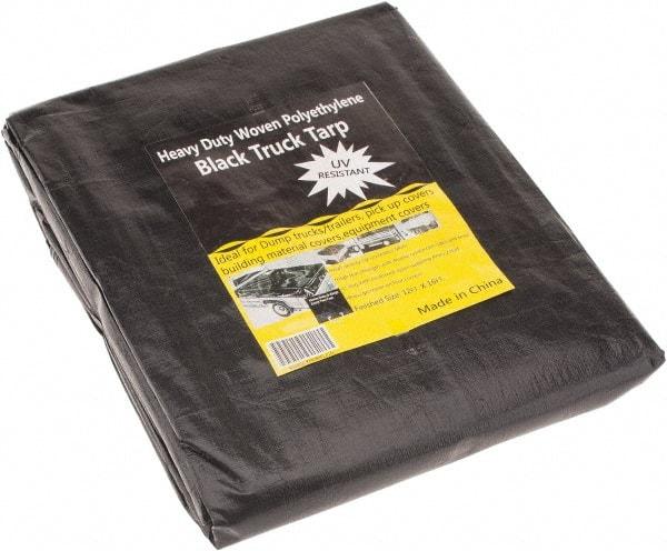 Value Collection - 16' Long x 12' Wide Polyethylene Tarp & Dust Cover - Black, Grommet, 11 to 12 mil Thickness - A1 Tooling