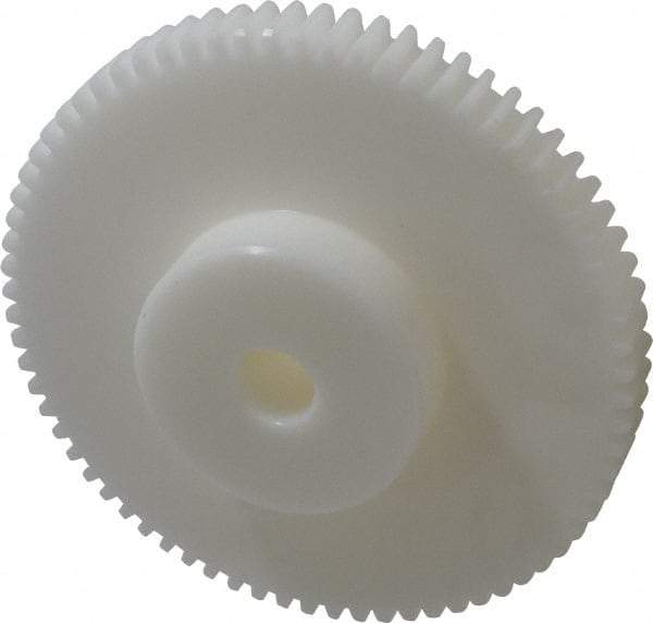 Poly Hi Solidur - 12 Pitch, 6" Pitch Diam, 6.166" OD, 72 Tooth Spur Gear - 3/4" Face Width, 3/4" Bore Diam, 2-3/4" Hub Diam, 14.5° Pressure Angle, Nylon - A1 Tooling