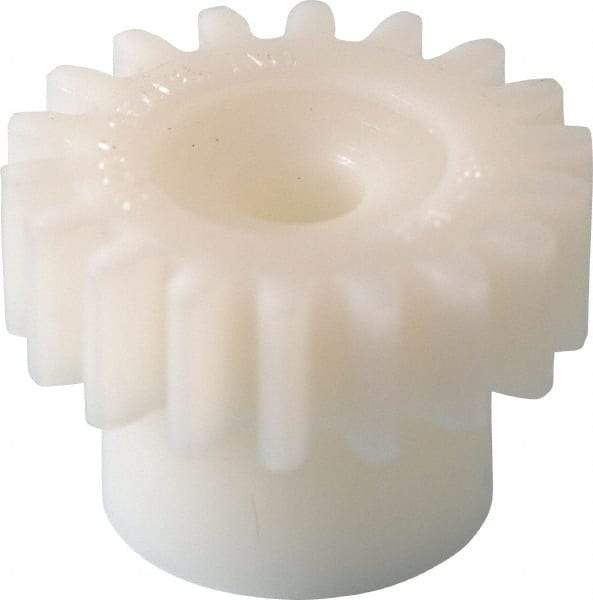 Poly Hi Solidur - 24 Pitch, 3/4" Pitch Diam, 0.833" OD, 18 Tooth Spur Gear - 1/4" Face Width, 3/16" Bore Diam, 35/64" Hub Diam, 20° Pressure Angle, Acetal - A1 Tooling