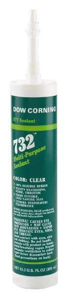 Dow Corning - 10.1 oz Cartridge Gray RTV Silicone Joint Sealant - -76 to 356°F Operating Temp, 20 min Tack Free Dry Time, 24 hr Full Cure Time, Series 732 - A1 Tooling