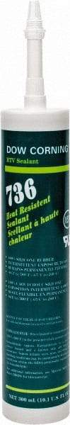 Dow Corning - 10.1 oz Cartridge Red RTV Silicone Joint Sealant - -85 to 500°F Operating Temp, 17 min Tack Free Dry Time, 24 hr Full Cure Time, Series 736 - A1 Tooling