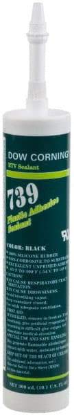 Dow Corning - 10.1 oz Cartridge Black RTV Silicone Joint Sealant - -49 to 392°F Operating Temp, 75 min Tack Free Dry Time, 24 to 72 hr Full Cure Time, Series 739 - A1 Tooling