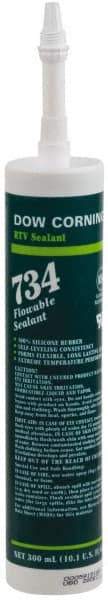 Dow Corning - 10.1 oz Cartridge Clear RTV Silicone Joint Sealant - -85 to 356°F Operating Temp, 13 min Tack Free Dry Time, 24 hr Full Cure Time, Series 734 - A1 Tooling