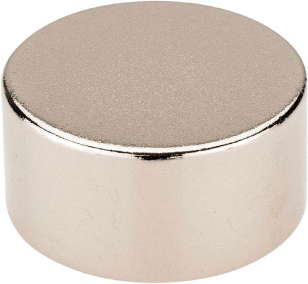 Mag-Mate - 3/4" Diam x 3/8" High Neodymium Rare Earth Magnet - 13.5 Lb Max Capacity, 200°F Max, Nickel Plated - A1 Tooling