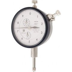 Mitutoyo - 1/2" Range, 0-10 Dial Reading, 0.0001" Graduation Dial Drop Indicator - 2-9/32" Dial, 0.01" Range per Revolution, 0.0008" Accuracy, Revolution Counter - A1 Tooling