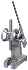 Interstate - 1-7/8" Ram, 5-15/16" Throat Depth, 2 Ton Manual Arbor Press - 8-1/2" Max Work Height x 11-7/8" Max Work Width, Ratchet Leverage, 25:1 Leverage Ratio, 6-1/4" Base Width x 15-3/4" Base Depth - A1 Tooling