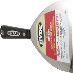 Hyde Tools - 6" Wide Stainless Steel Taping Knife - Flexible, Nylon Handle, 8-1/4" OAL - A1 Tooling