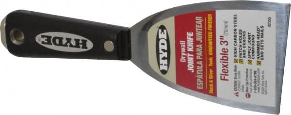 Hyde Tools - 3" Wide Steel Putty Knife - Flexible, Nylon Handle - A1 Tooling