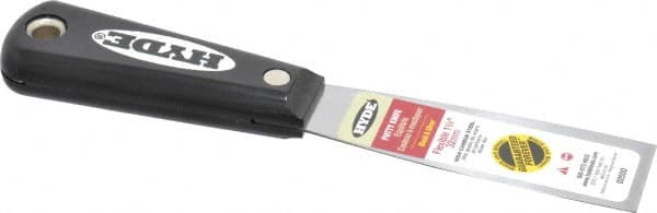 Hyde Tools - 1-1/4" Wide Steel Putty Knife - Flexible, Nylon Handle, 7-3/4" OAL - A1 Tooling