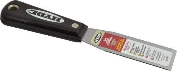 Hyde Tools - 1-5/16" Wide Steel Taping Knife - Stiff, Nylon Handle, 7-3/4" OAL - A1 Tooling