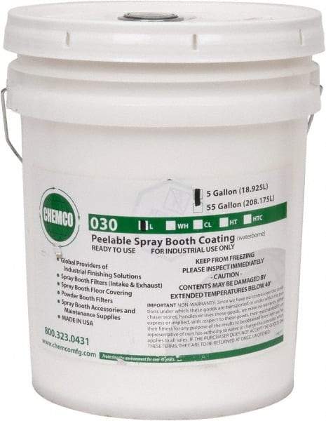 Made in USA - White Water Base Booth Coating - 5 Gallons, Spray, Coverage 250 Square Feet at 2 mil - A1 Tooling