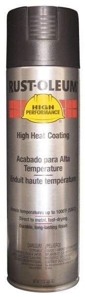 Rust-Oleum - Black, 15 oz Net Fill, Flat, High-Heat Spray Paint - 14 Sq Ft per Can, 15 oz Container - A1 Tooling