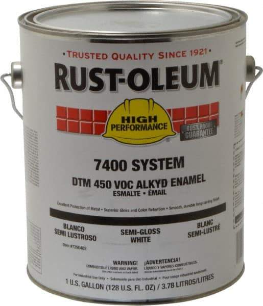 Rust-Oleum - 1 Gal White Semi Gloss Finish Industrial Enamel Paint - Interior/Exterior, Direct to Metal, <450 gL VOC Compliance - A1 Tooling