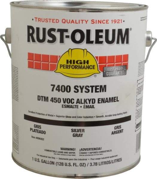 Rust-Oleum - 1 Gal Silver Gray Gloss Finish Industrial Enamel Paint - Interior/Exterior, Direct to Metal, <450 gL VOC Compliance - A1 Tooling