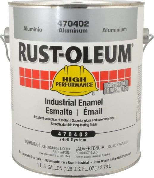 Rust-Oleum - 1 Gal Aluminum Gloss Finish Industrial Enamel Paint - Interior/Exterior, Direct to Metal, <450 gL VOC Compliance - A1 Tooling