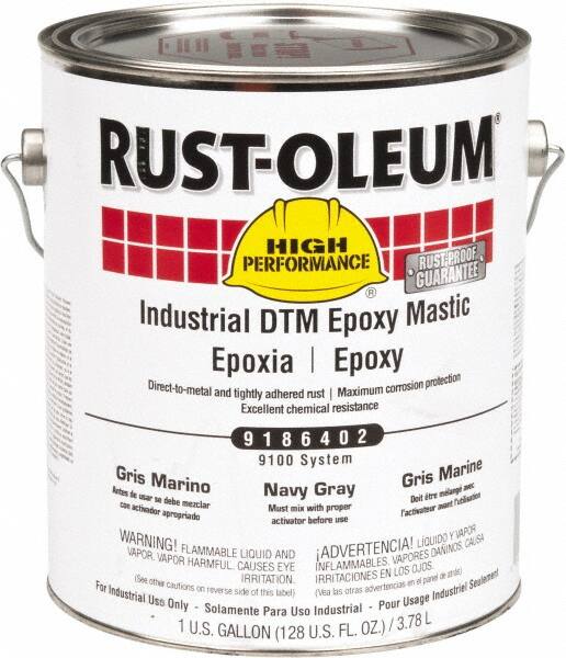 Rust-Oleum - 1 Gal Gloss Navy Gray Epoxy Mastic - 100 to 225 Sq Ft/Gal Coverage, <340 g/L VOC Content, Direct to Metal - A1 Tooling