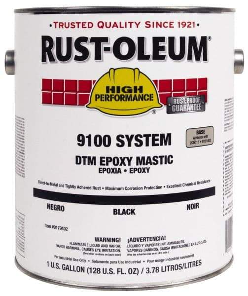 Rust-Oleum - 1 Gal Gloss Black Epoxy Mastic - 100 to 225 Sq Ft/Gal Coverage, <340 g/L VOC Content, Direct to Metal - A1 Tooling