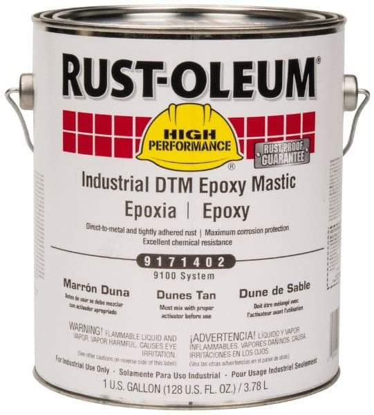 Rust-Oleum - 1 Gal Gloss Dunes Tan Epoxy Mastic - 100 to 225 Sq Ft/Gal Coverage, <340 g/L VOC Content, Direct to Metal - A1 Tooling