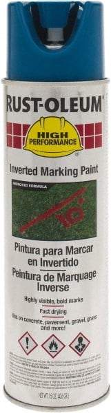 Rust-Oleum - 15 fl oz Blue Marking Paint - 300' to 350' Coverage at 1-1/2" Wide, Solvent-Based Formula - A1 Tooling