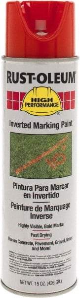 Rust-Oleum - 15 fl oz Orange Marking Paint - 300' to 350' Coverage at 1-1/2" Wide, Solvent-Based Formula - A1 Tooling