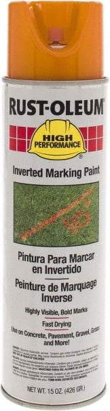 Rust-Oleum - 15 fl oz Orange Marking Paint - 300' to 350' Coverage at 1-1/2" Wide, Solvent-Based Formula - A1 Tooling