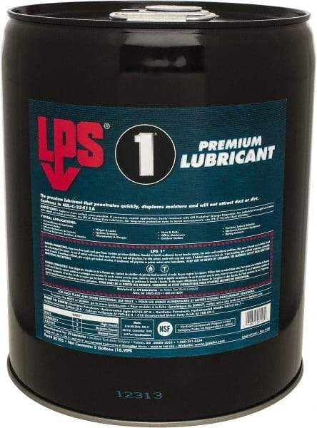 LPS - 5 Gal Pail Dry Film Penetrant/Lubricant - Clear Yellow, Food Grade - A1 Tooling