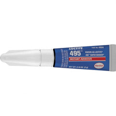 Loctite - 0.11 oz Tube Clear Instant Adhesive - Series 495, 20 sec Fixture Time, 24 hr Full Cure Time, Bonds to Metal, Plastic & Rubber - A1 Tooling