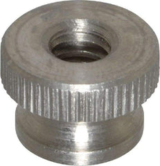 Electro Hardware - 1/4-20" UNC Thread, Uncoated, Grade 302, 303 Stainless Steel Round Knurled Thumb Nut - 3/8" Overall Height, 9/16" Head Diam - A1 Tooling