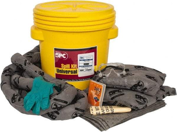 Brady SPC Sorbents - 15 Gal Capacity Universal Spill Kit - 20 Gal Polyethylene Lab Pack - A1 Tooling