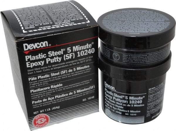 Devcon - 1 Lb Pail Two Part Epoxy - 5 min Working Time, 2,026 psi Shear Strength, Series Plastic Steel - A1 Tooling