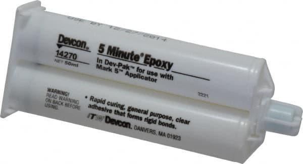 Devcon - 2 oz Cartridge Two Part Epoxy - 3 to 6 min Working Time, 1,900 psi Shear Strength - A1 Tooling