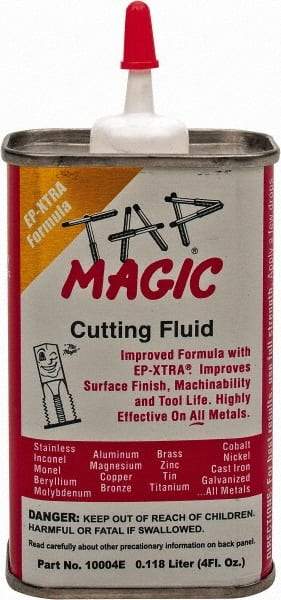 Tap Magic - Tap Magic EP-Xtra, 4 oz Can Cutting & Tapping Fluid - Semisynthetic, For Boring, Broaching, Drilling, Engraving, Facing, Milling, Reaming, Sawing, Threading, Turning - A1 Tooling