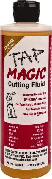 Tap Magic - Tap Magic EP-Xtra, 1 Pt Bottle Cutting & Tapping Fluid - Semisynthetic, For Boring, Broaching, Drilling, Engraving, Facing, Milling, Reaming, Sawing, Threading, Turning - A1 Tooling