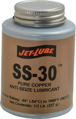 Jet-Lube - 0.5 Lb Can High Temperature Anti-Seize Lubricant - Copper, -65 to 1,800°F, Copper Colored, Water Resistant - A1 Tooling