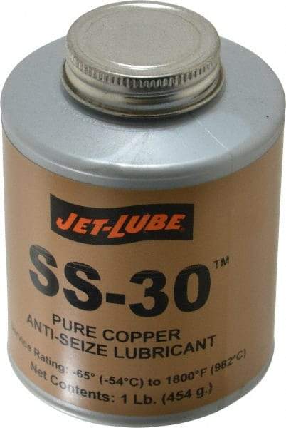 Jet-Lube - 1 Lb Can High Temperature Anti-Seize Lubricant - Copper, -65 to 1,800°F, Copper Colored, Water Resistant - A1 Tooling