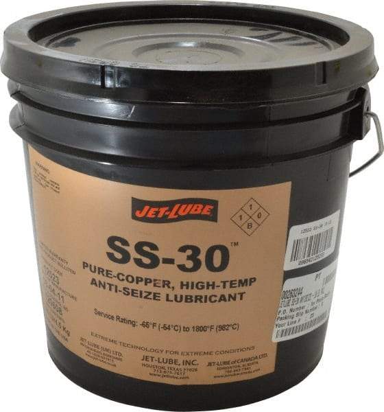 Jet-Lube - 10 Lb Pail High Temperature Anti-Seize Lubricant - Copper, -65 to 1,800°F, Copper Colored, Water Resistant - A1 Tooling