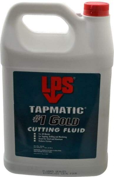 LPS - Tapmatic #1 Gold, 1 Gal Bottle Cutting & Tapping Fluid - Straight Oil, For Boring, Broaching, Drilling, Engraving, Facing, Milling, Reaming, Sawing, Tapping, Threading, Turning - A1 Tooling