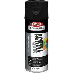 Krylon - Black, 12 oz Net Fill, Semi Flat, Lacquer Spray Paint - 15 to 20 Sq Ft per Can, 16 oz Container, Use on Cabinets, Color Coding Steel & Lumber, Conduits, Drums, Ducts, Furniture, Motors, Pipelines, Tools - A1 Tooling