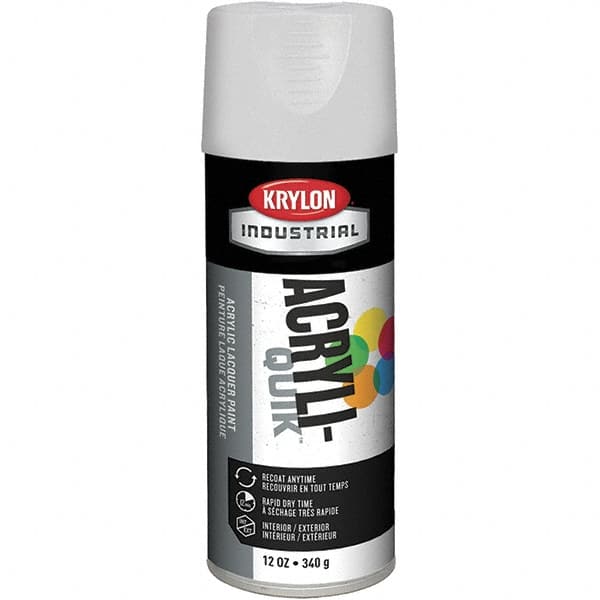 Krylon - White, 12 oz Net Fill, Gloss, Lacquer Spray Paint - 15 to 20 Sq Ft per Can, 16 oz Container, Use on Cabinets, Color Coding Steel & Lumber, Conduits, Drums, Ducts, Furniture, Motors, Pipelines, Tools - A1 Tooling