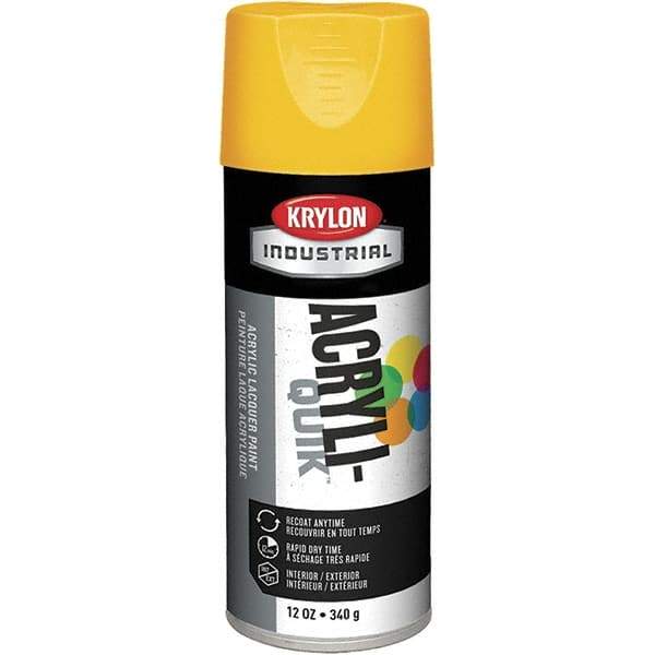 Krylon - OSHA Yellow, 12 oz Net Fill, Gloss, Enamel Spray Paint - 15 to 20 Sq Ft per Can, 12 oz Container, Use on Ceramics, Glass, Metal, Plaster, Wood - A1 Tooling