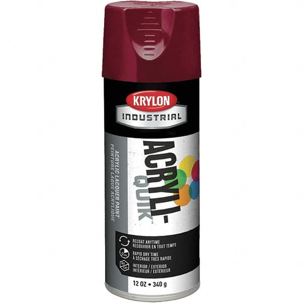 Krylon - Cherry Red, 12 oz Net Fill, Gloss, Lacquer Spray Paint - 15 to 20 Sq Ft per Can, 16 oz Container, Use on Cabinets, Color Coding Steel & Lumber, Conduits, Drums, Ducts, Furniture, Motors, Pipelines, Tools - A1 Tooling