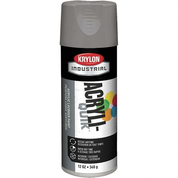 Krylon - Smoke Gray, 12 oz Net Fill, Gloss, Lacquer Spray Paint - 15 to 20 Sq Ft per Can, 16 oz Container, Use on Cabinets, Color Coding Steel & Lumber, Conduits, Drums, Ducts, Furniture, Motors, Pipelines, Tools - A1 Tooling