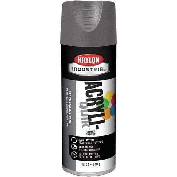 Krylon - Gray, 12 oz Net Fill, Gloss, Primer Spray Paint - 15 to 20 Sq Ft per Can, 16 oz Container - A1 Tooling