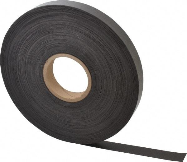 Mag-Mate - 200' Long x 1" Wide x 1/32" Thick Flexible Magnetic Strip - 8 Lb Max Pull Force, 4 Linear Ft/Lb Magnetic Pull Force, Plain Back - A1 Tooling