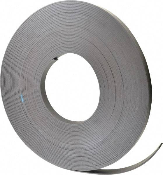 Mag-Mate - 100' Long x 3/4" Wide x 1/8" Thick Flexible Magnetic Strip - 12 Lb Max Pull Force, 14 Linear Ft/Lb Magnetic Pull Force, Plain Back - A1 Tooling