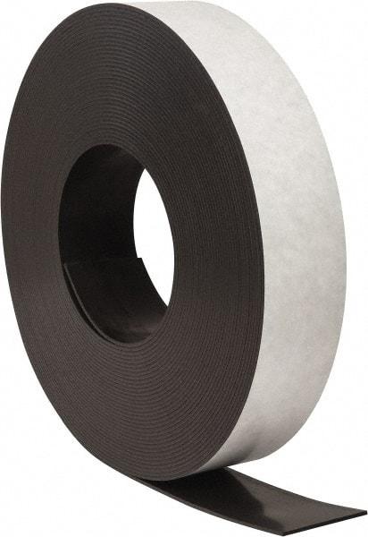 Mag-Mate - 100' Long x 3" Wide x 1/8" Thick Flexible Magnetic Strip - 48 Lb Max Pull Force, 56 Linear Ft/Lb Magnetic Pull Force, Adhesive Back - A1 Tooling